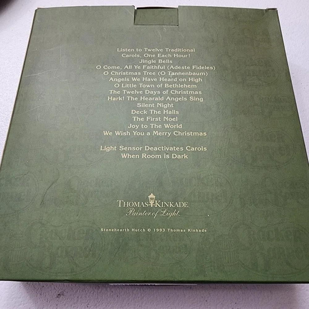 VTG 1993 Cracker Barrel Thomas Kinkade Plaid Tidings Christmas Carol Sound Clock